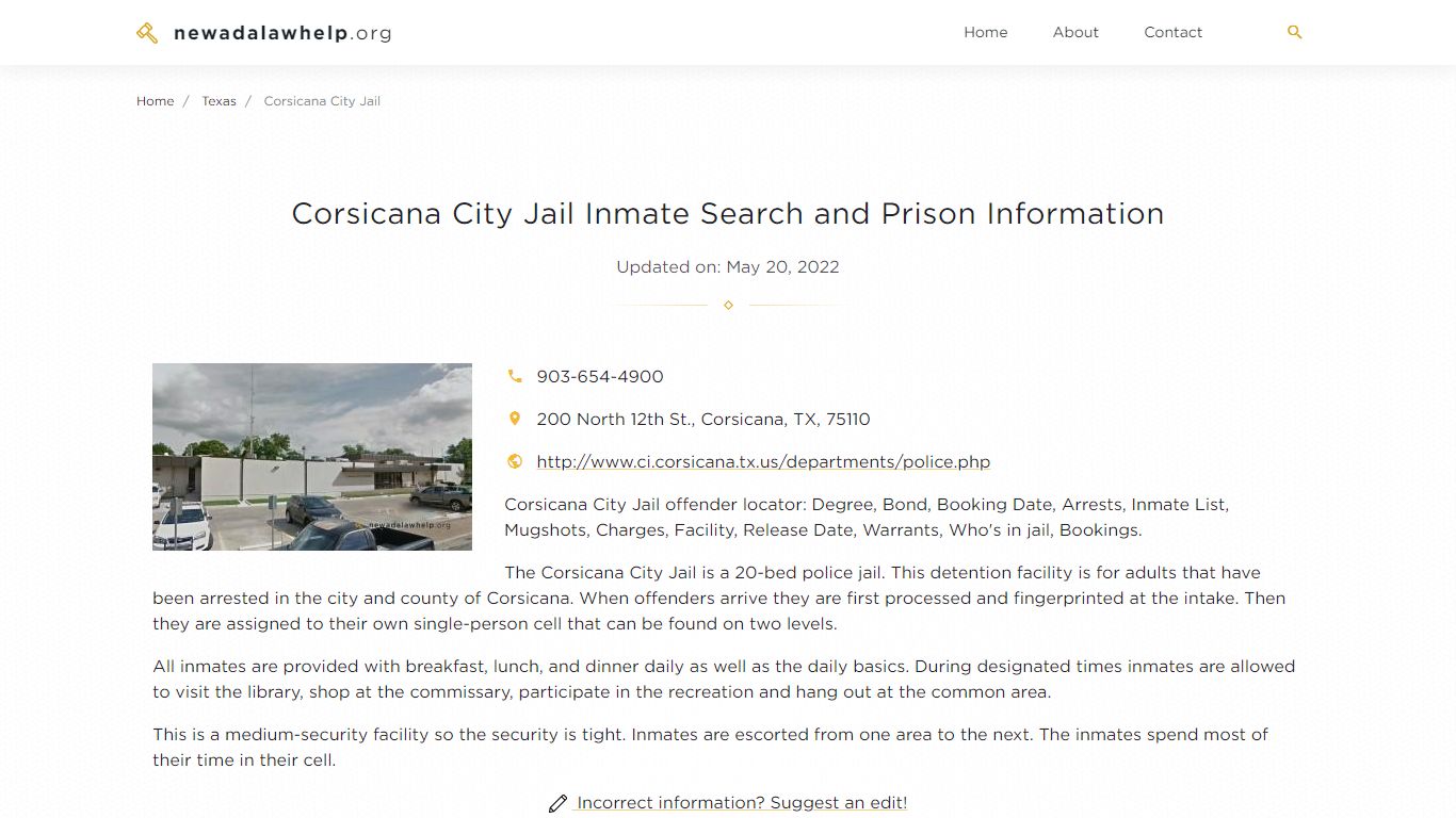 Corsicana City Jail Inmate Search, Visitation, Phone no ...