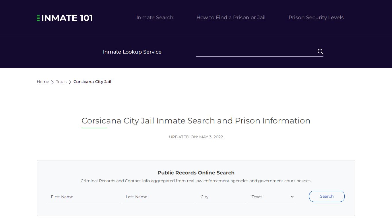 Corsicana City Jail Inmate Search, Visitation, Phone no ...